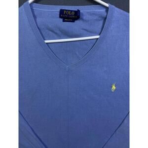 Polo Ralph Lauren Sweater Mens XXL Blue Knit Pullover Pima Preppy Old Money EUC!